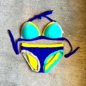 ABS bikini swim two piece blue, green, yellow size 14